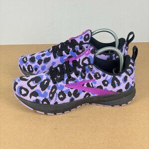 Brooks Revel 5 Purple Leopard Print Athletic Shoes Womens 6.5 Running Low Top
